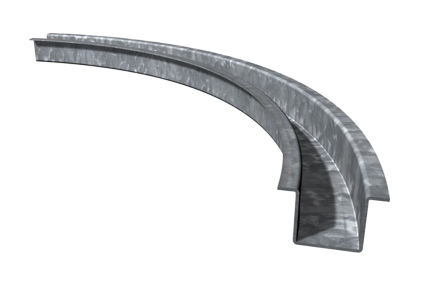 Curved bottom track 23x22mm